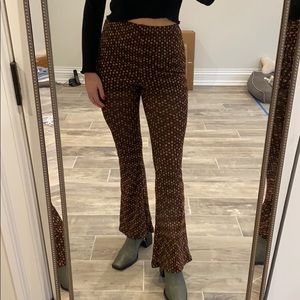 Floral patterned flare pants
